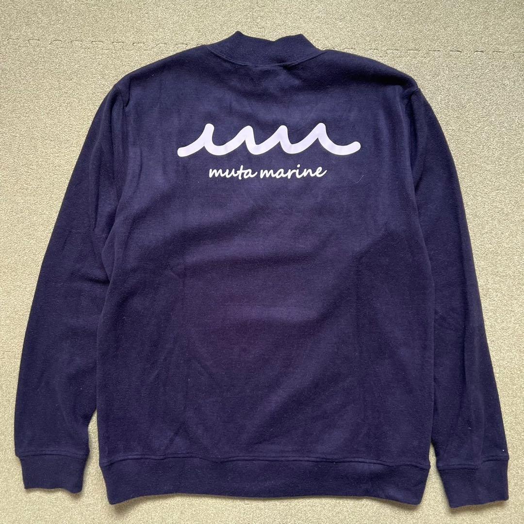 MUTA MARINE ムータマリン　モックネック　長袖　メンズ　ロゴ　ネイビー