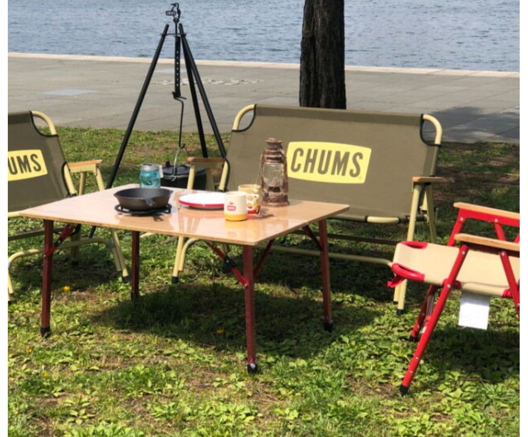 【新品、未使用】CHUMS チャムスバックウィズベンチ カーキベージュ 2人掛け