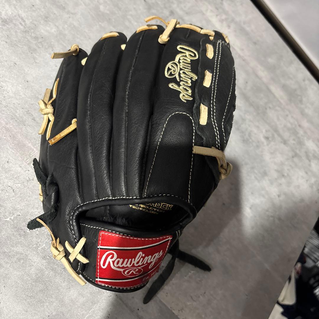[未使用品]Rawlings 軟式グローブ 黒 右手用投手