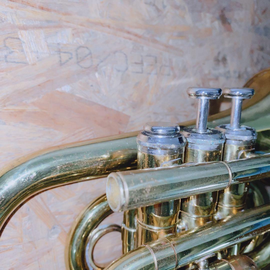 持ち運び最強!! ポケットトランペット 金管 楽器 ケース・マウスピース付♪