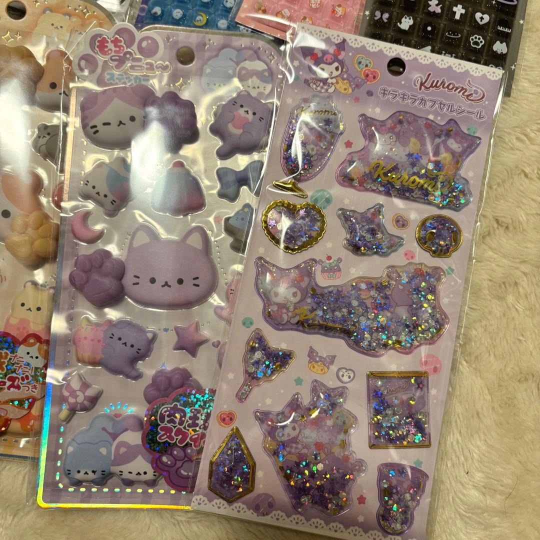 シール　まとめ　シール帳　ボンボンドロップ　キティ　肉球　タイル