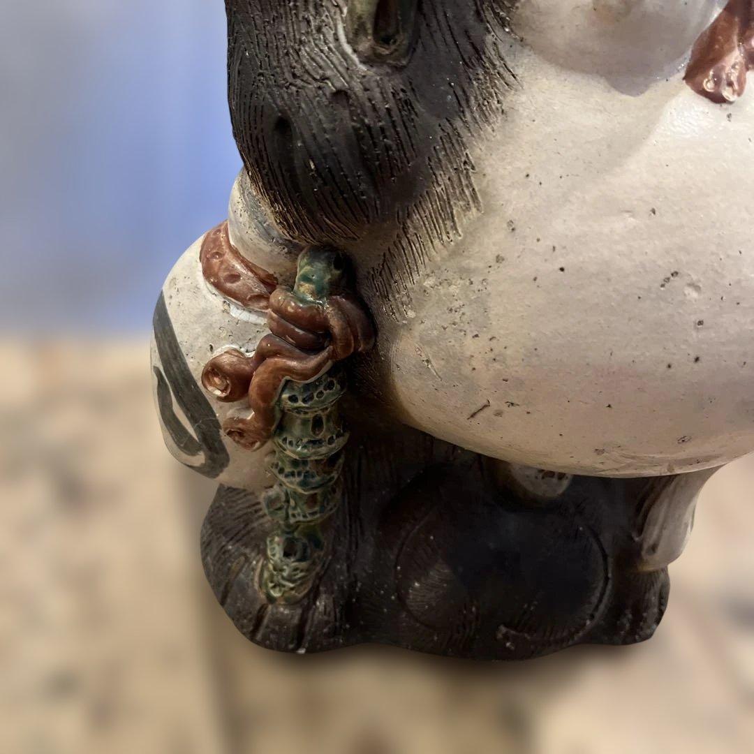 【 縁起物 】 信楽焼／たぬきの置物／他抜き／昭和レトロ／