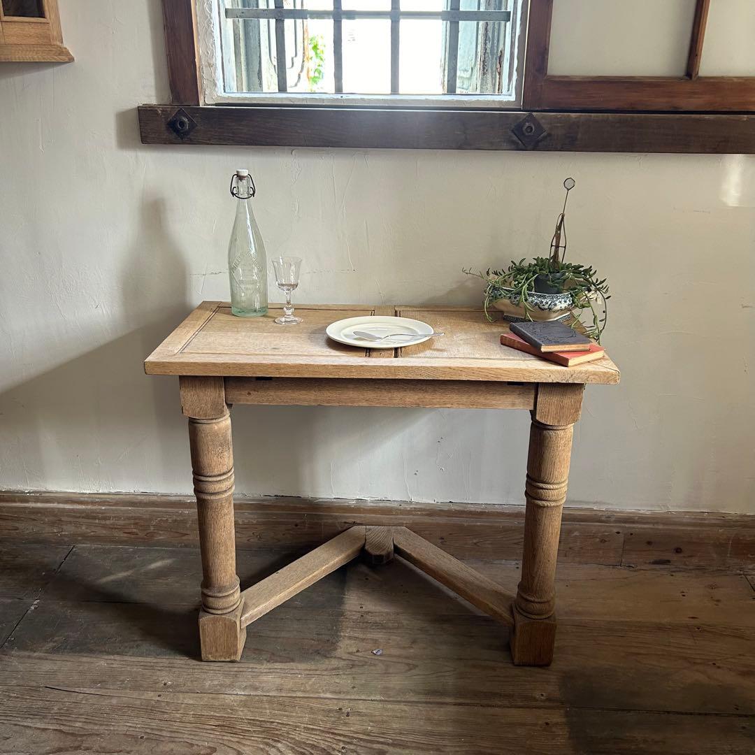 フランスアンティーク オーク剥離 コンソールテーブル 壁付 店舗什器　40-Ｂ