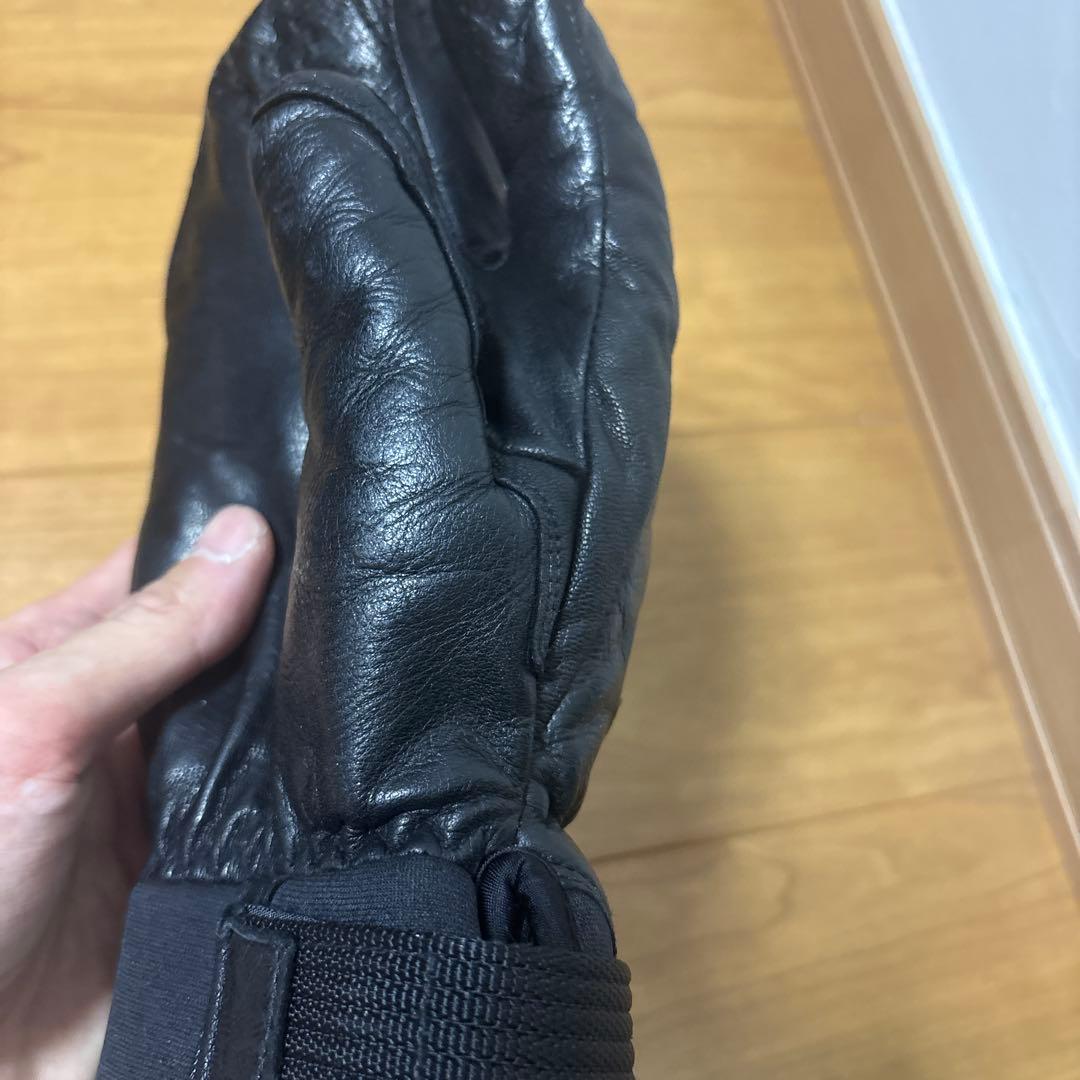 Hestra レザー ミトングローブ 黒