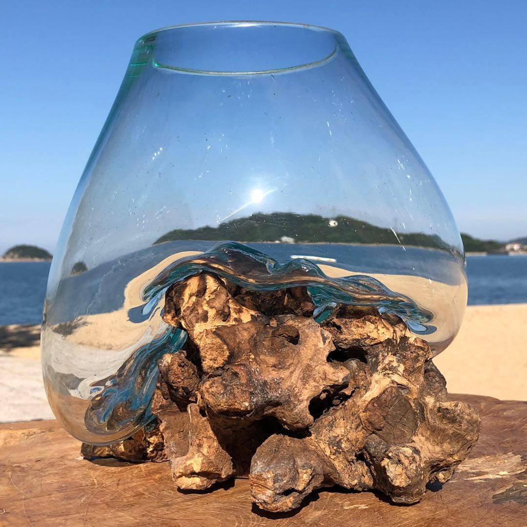 流木ガラス オブジェ特大A 花瓶 金魚鉢 ガーデニング テラリウム 観賞魚 容器