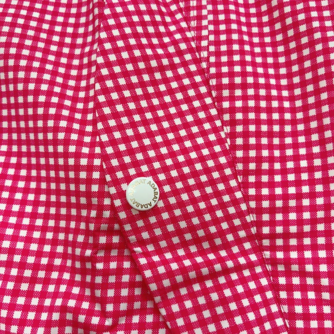 新品　近年　アダバット　2WAY レインワンピース　ピンク チェック　フード