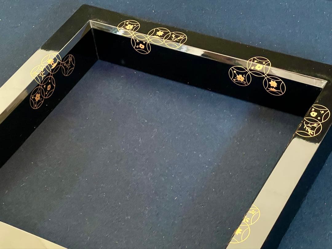 割引❣️「祖」 七宝蒔絵 黒塗 炉縁 塗師 陽斎 共箱 （1120B①）