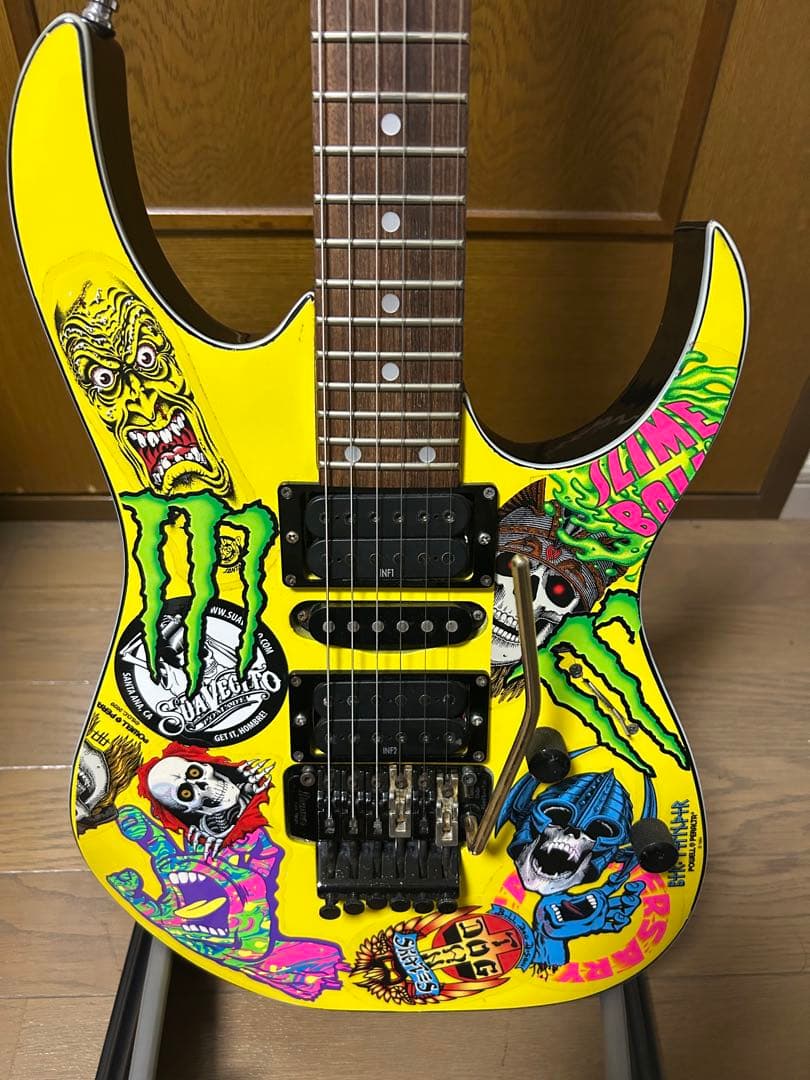 Ibanez RGシリーズ イエロー ステッカーアート