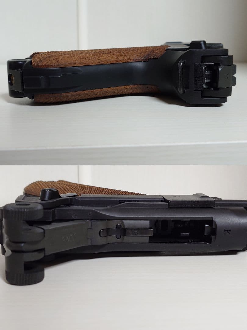 エアーソフトガン　ルガー P08　タナカワークス　木製グリップ装着