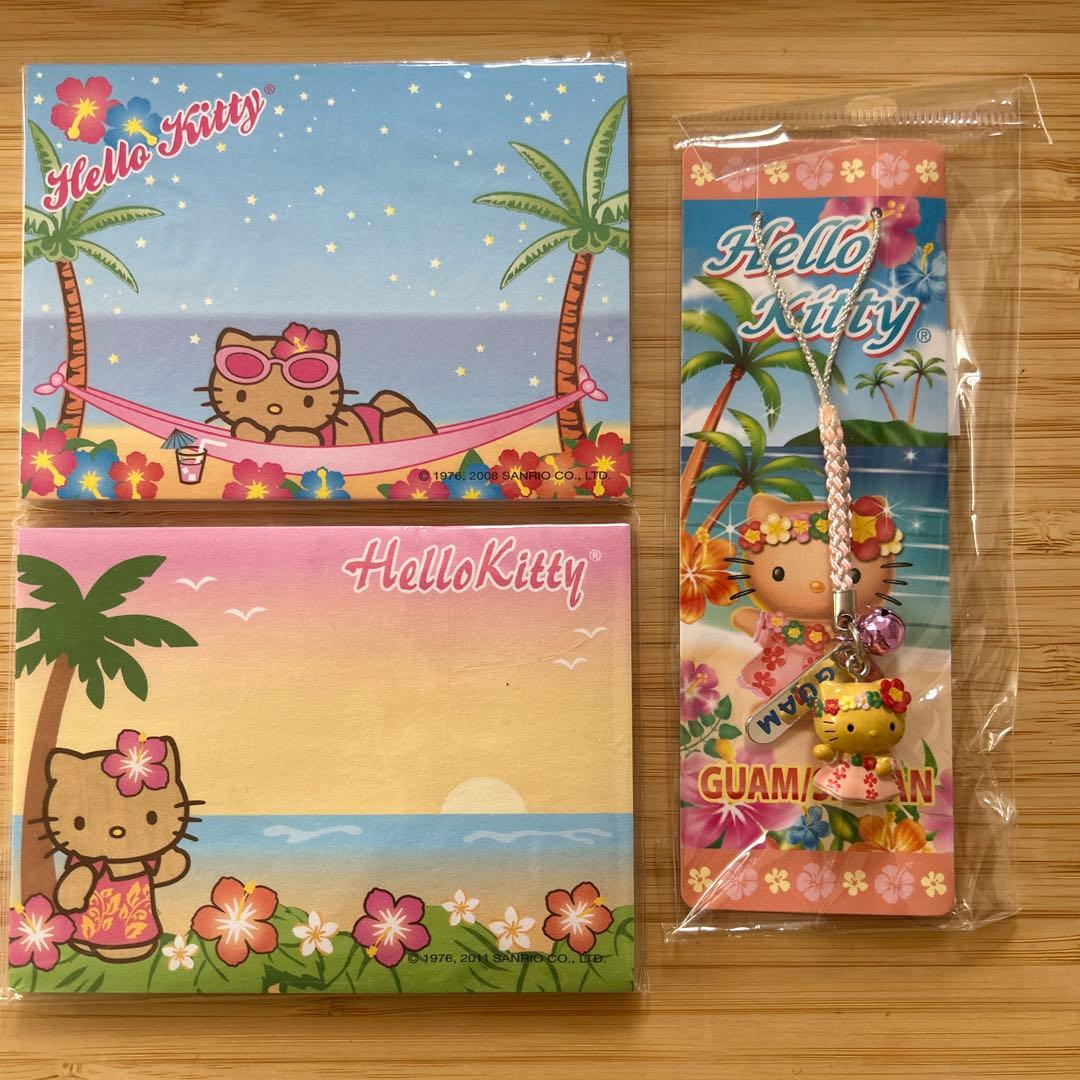 サンリオ ハローキティ ご当地キティ グアム 日焼けキティ ストラップ メモ