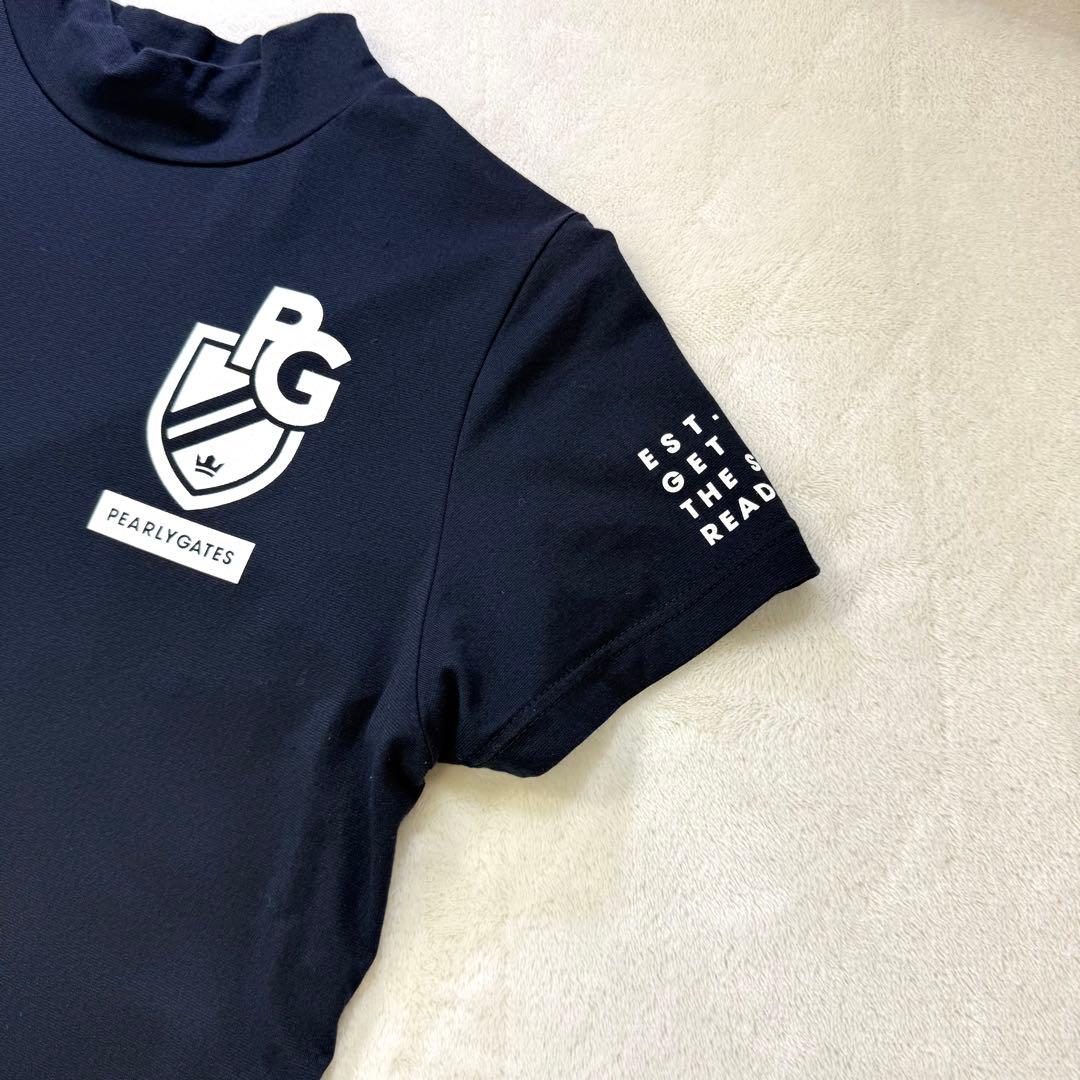 美品‼️PEARLY GATES モックネックワンピース背面ラインロゴ 0 日本製