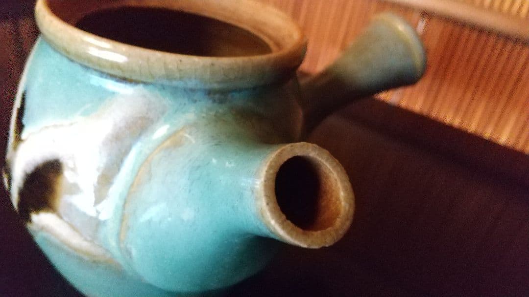 骨董　小ぶりな急須　高さ9cm 昭和初期　 洒落た色合い　濱田庄司か？