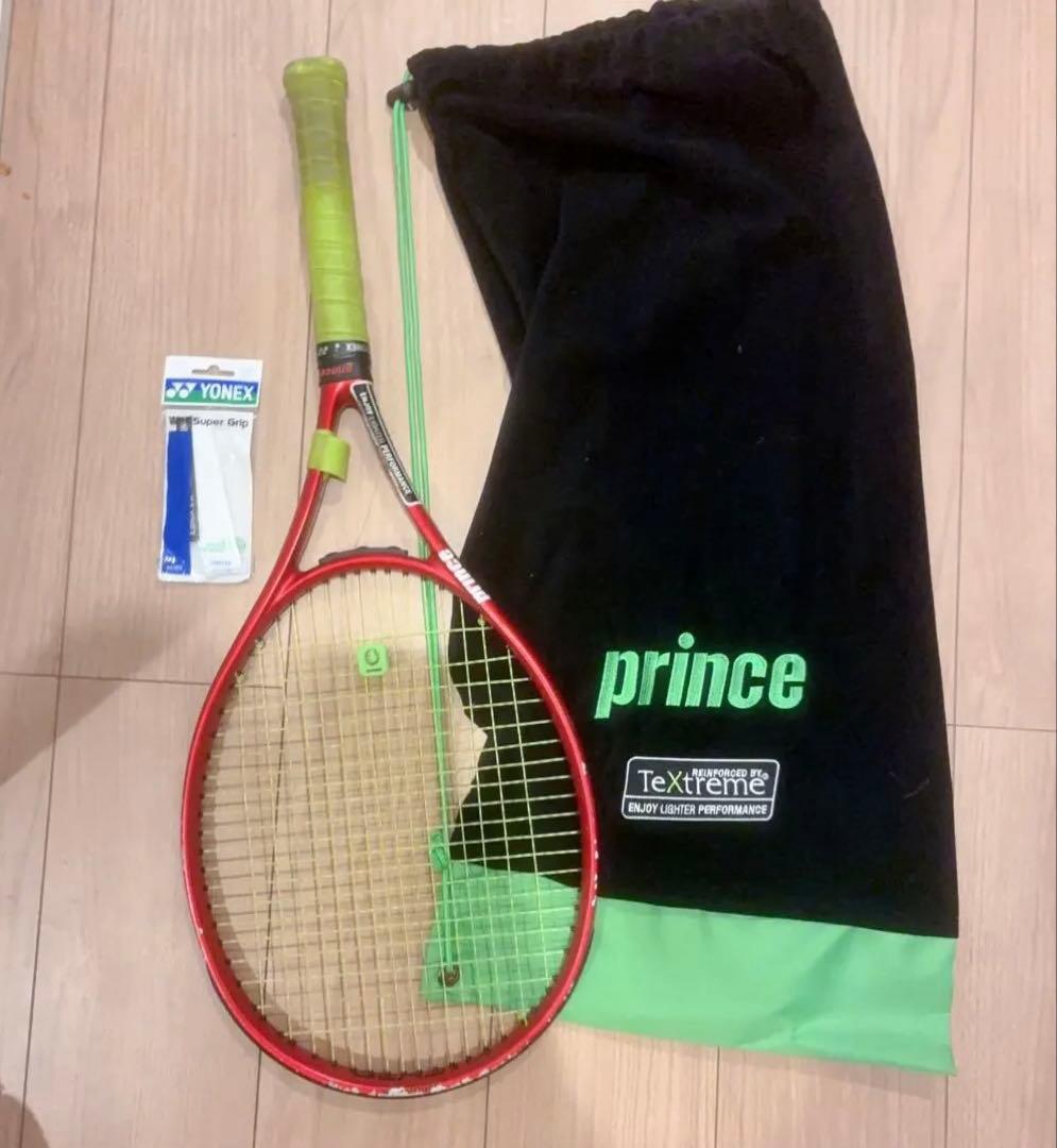 Prince テキストレート 赤 ラケット