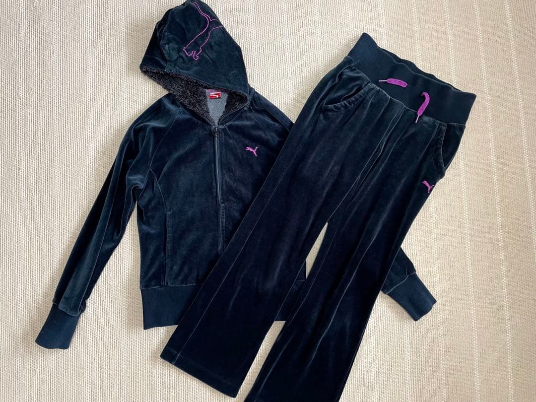 PUMA ベロア 上下セットアップ ブラック S