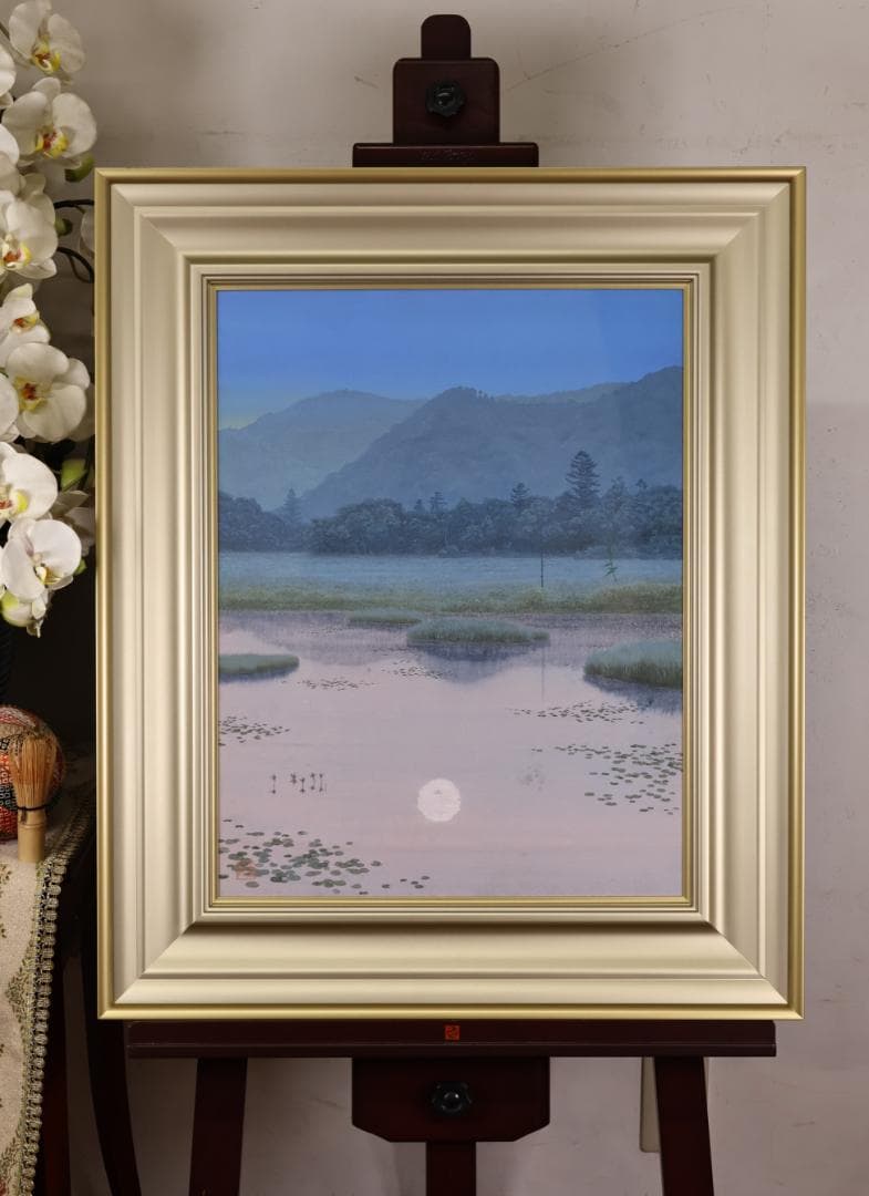 黒岩善隆 『 月光 』　P10号　日本画　共シール　真作保証 BJ211