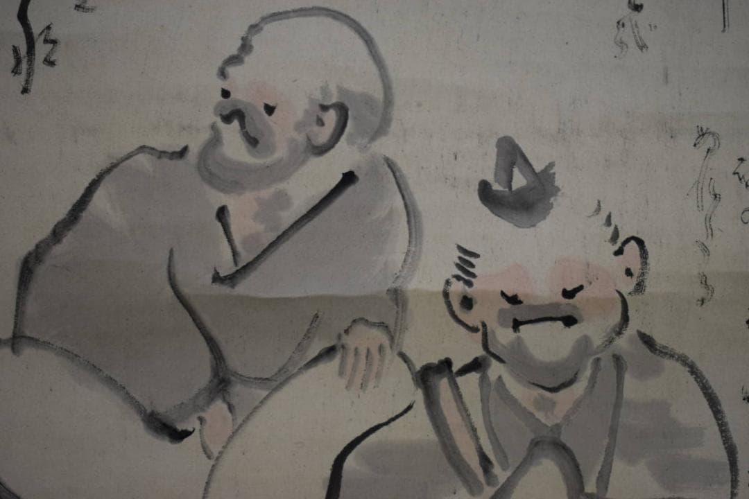 模写/月僊/芭蕉十哲画句/布袋屋掛軸HF-435