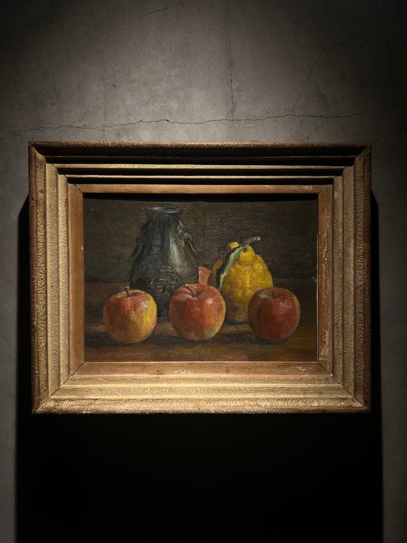 肉筆油彩画　【静物画】　時代物　作者不詳