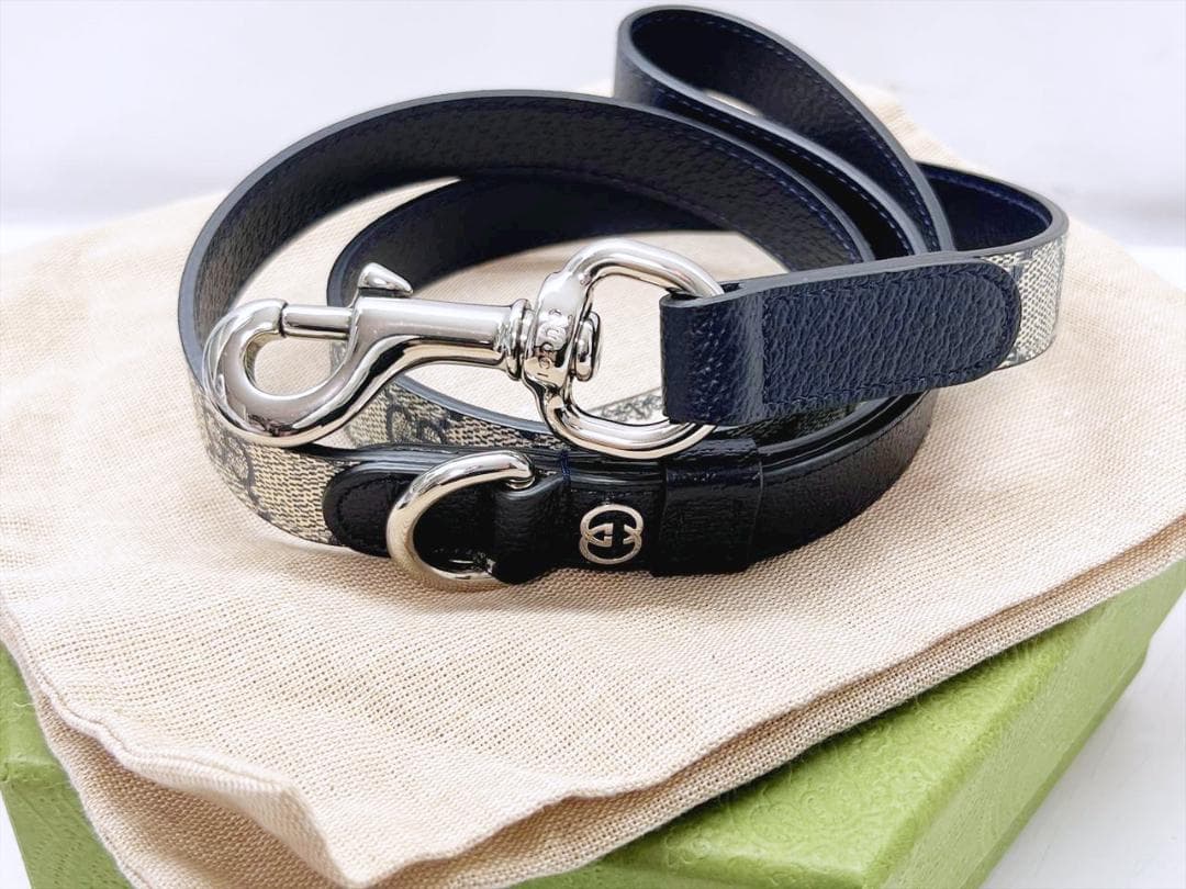 未使用保管 美品 GUCCI グッチ GGスプリーム ドッグリード 692949