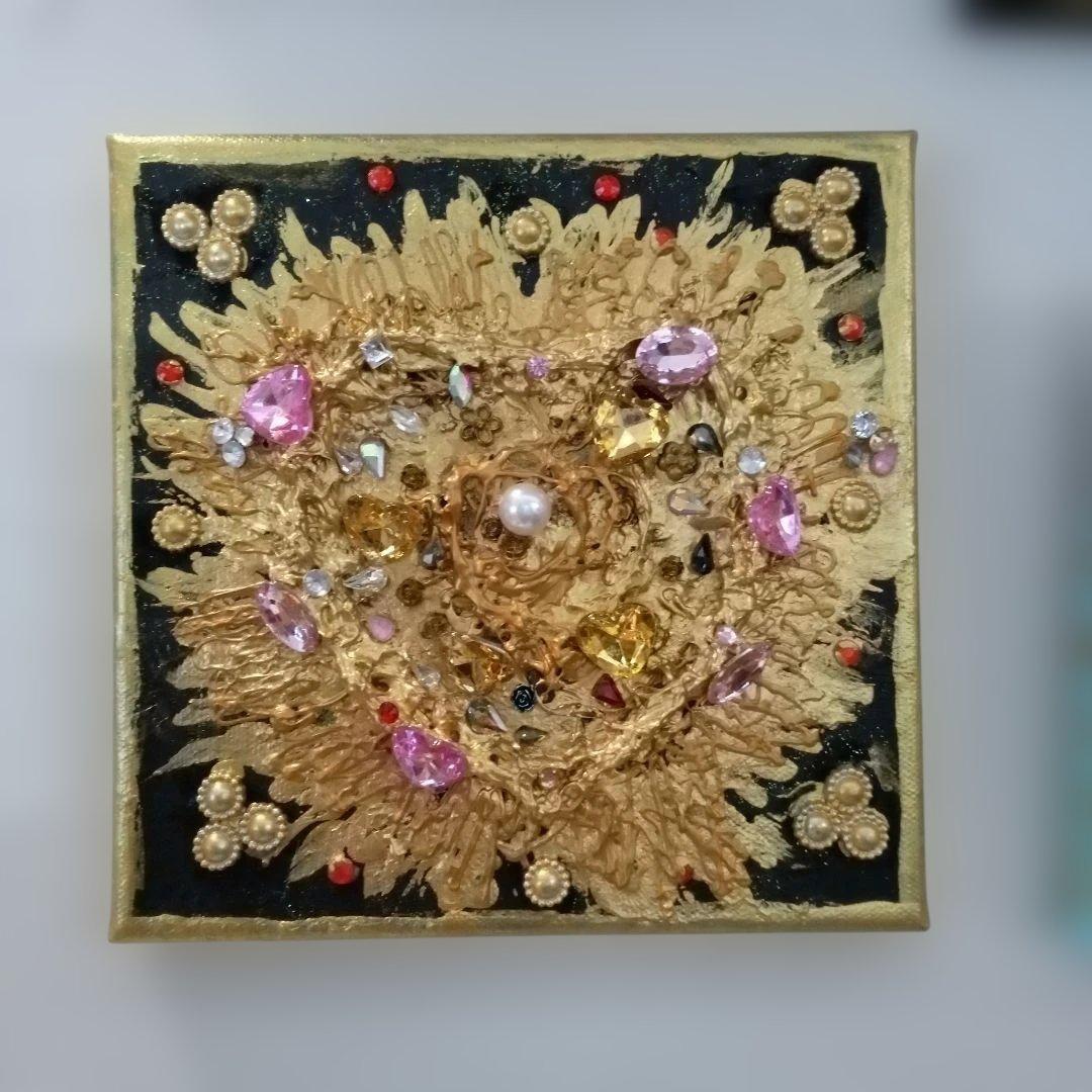 壁掛けアート金箔漆等使用　18cm