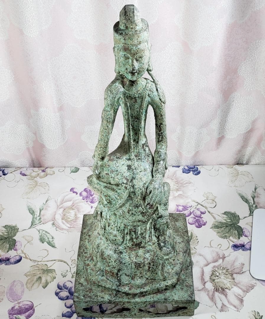 ◆百済仏『方形台座金銅半跏思惟像』仏像◆検）天平仏 飛鳥仏 高麗仏 新羅仏 空海