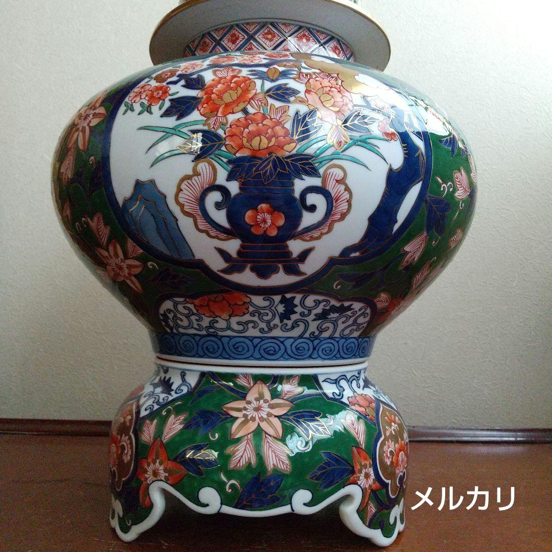 錦彩 壺 壷 藤井錦彩 ?? 飾り壷 在銘 大きい