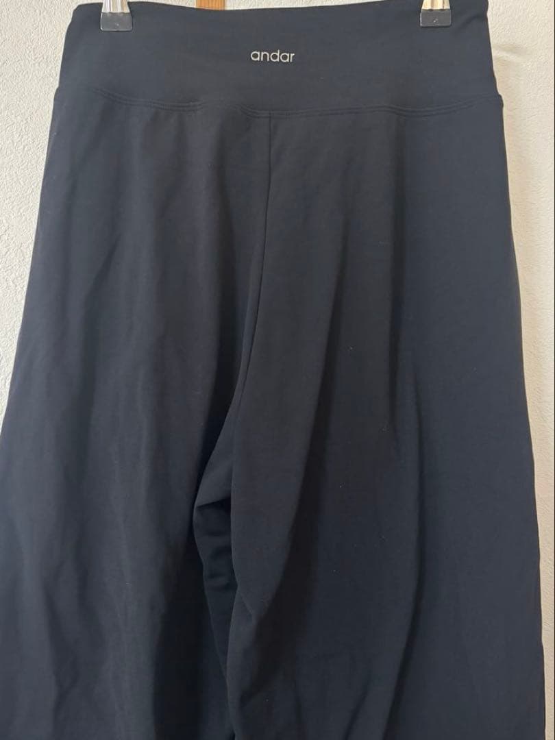 andar アンダール Airywin 裏起毛マキシワイドレギンス　S ブラック