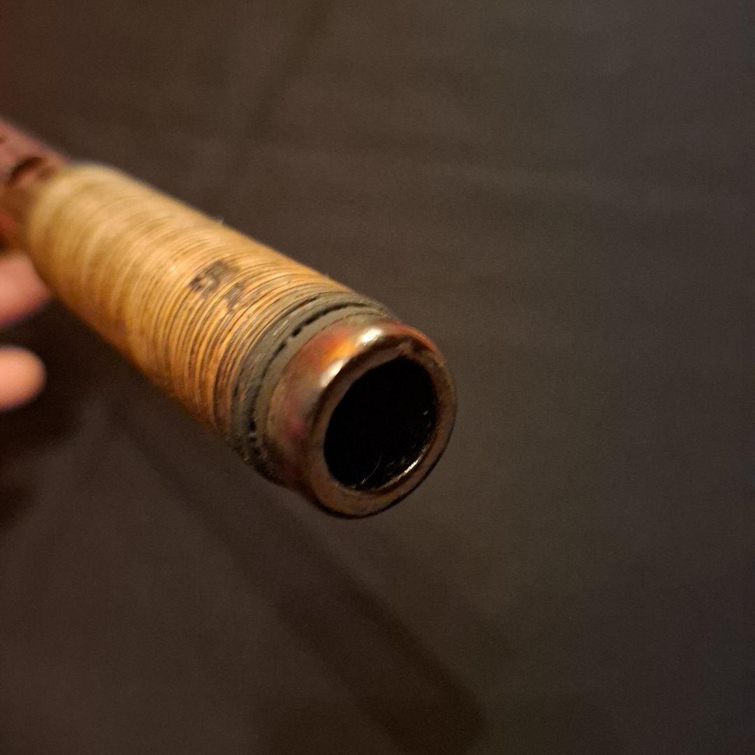 篠笛　古典調　7穴　四本半調子　天地胴巻き　燻風仕上げ