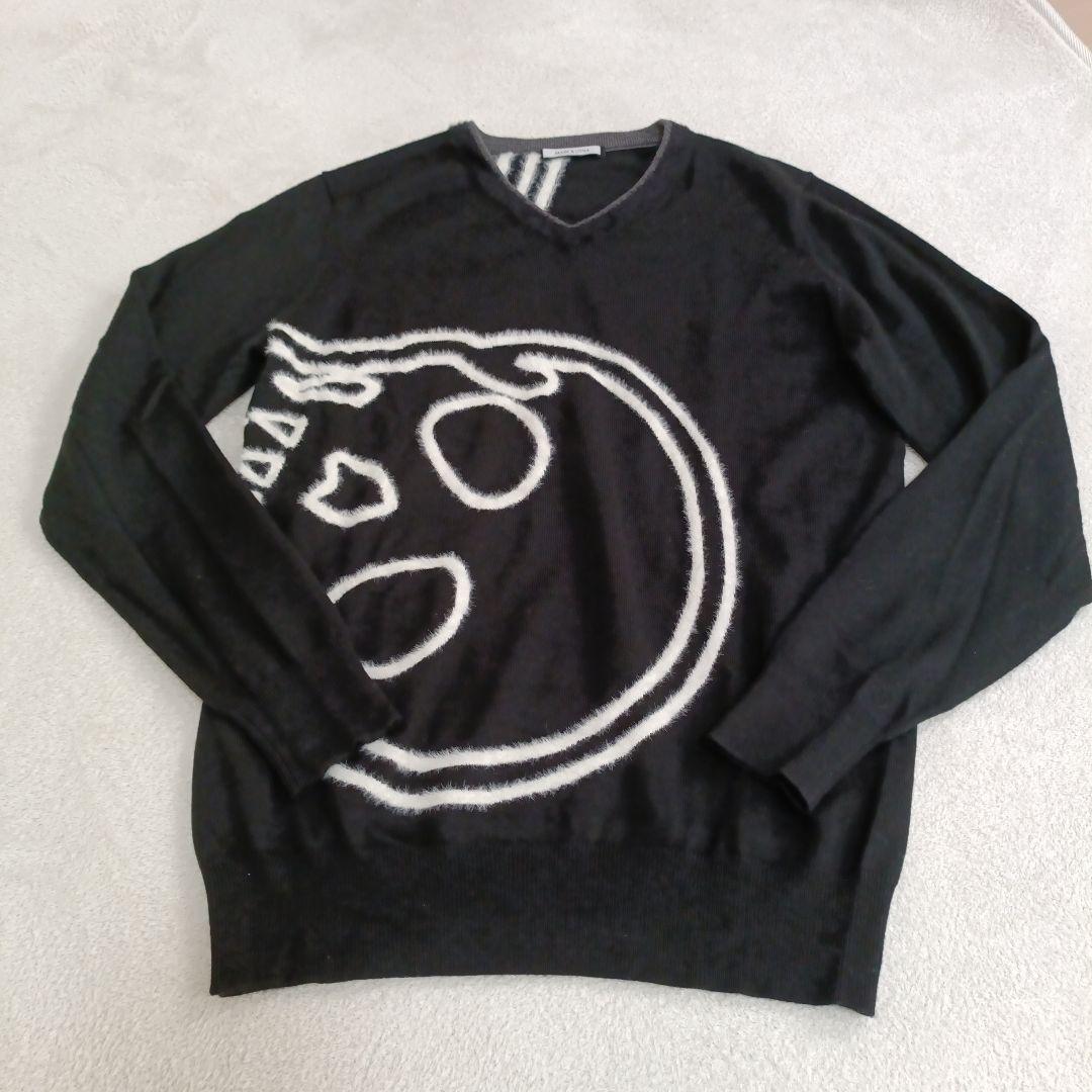 【美品】MARK & LONA スカルプリント セーター　48　Ｌサイズ　黒