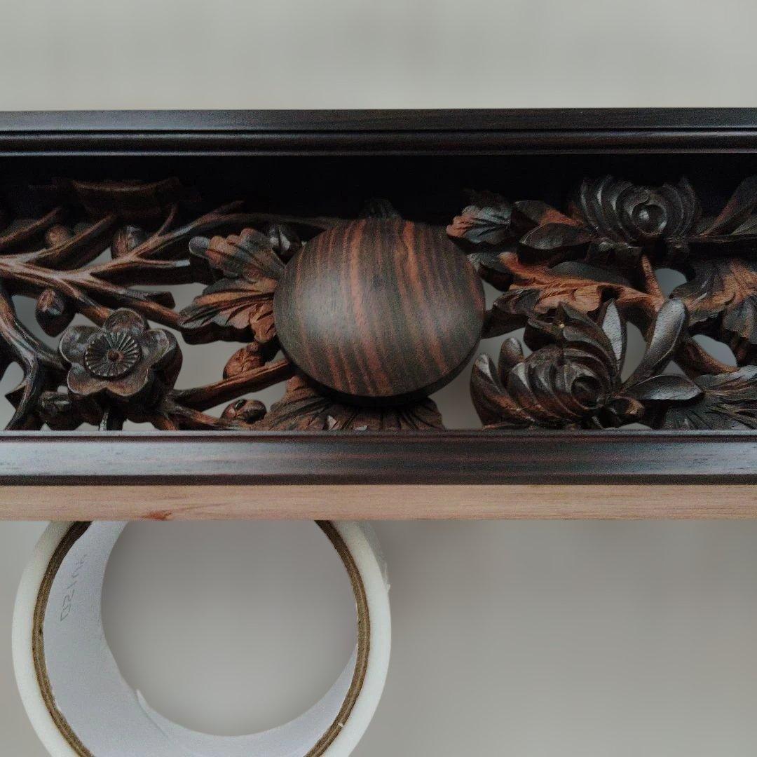 縞黒檀　欄間オープン仕上げ