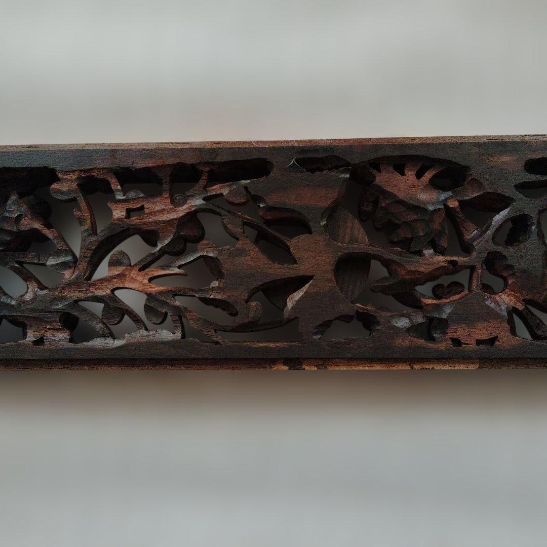 縞黒檀　欄間オープン仕上げ