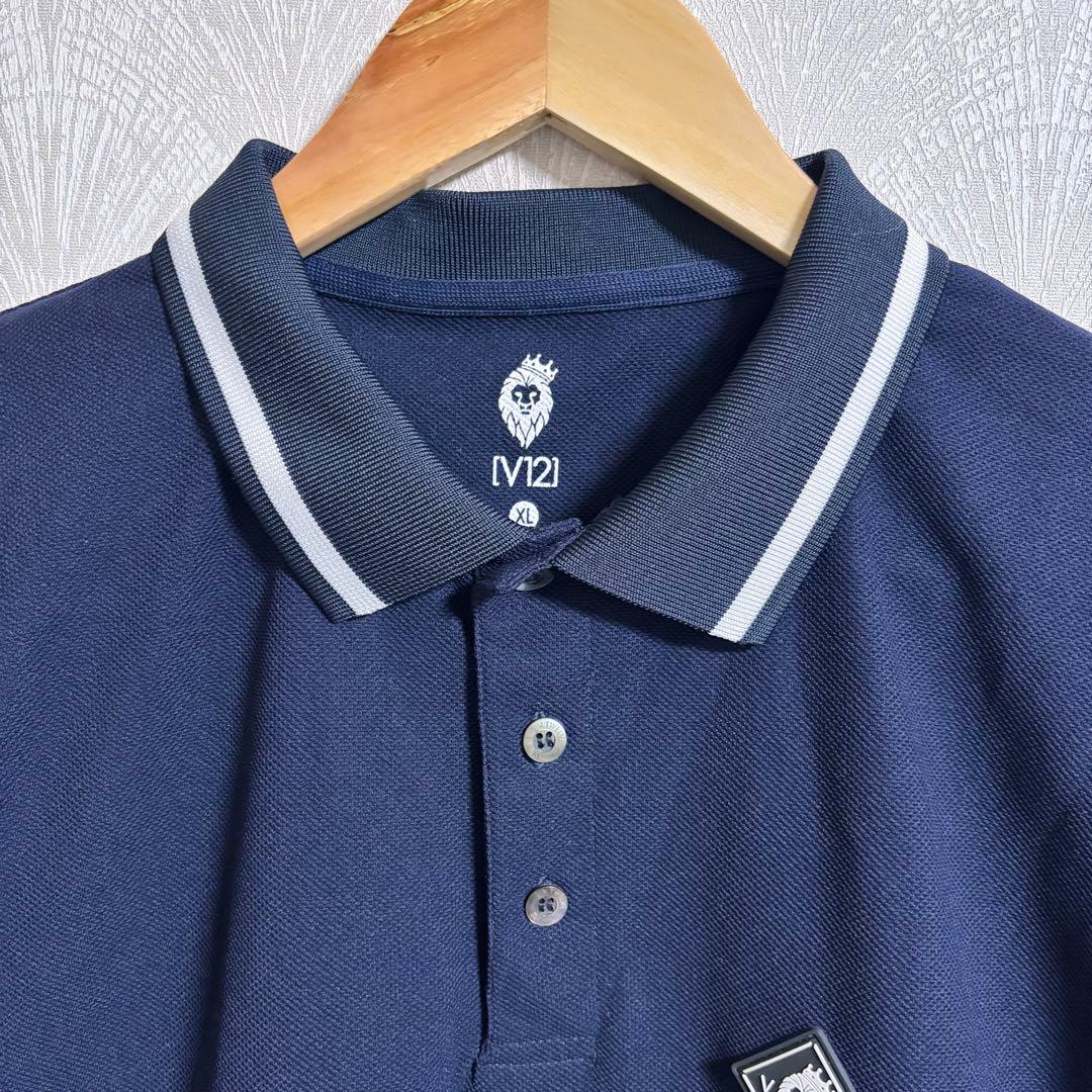 V12 LIB OUT POLO ゴルフウェア ポロシャツ 半袖 ネイビー XL