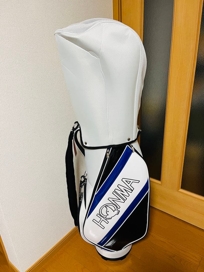 【新品未使用】HONMA(本間ゴルフ)キャディバッグ ホワイト ブルー 9インチ