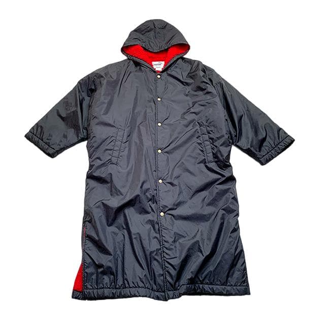 極美品✨️デカロゴ PUMA ベンチコート フリー ロング丈 黒・赤