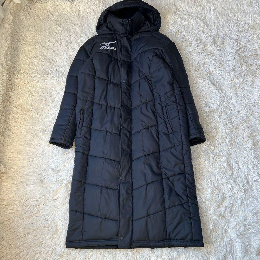 mizuno ミズノ　厚手中綿ベンチコート　2XL ブラック　大きいサイズ