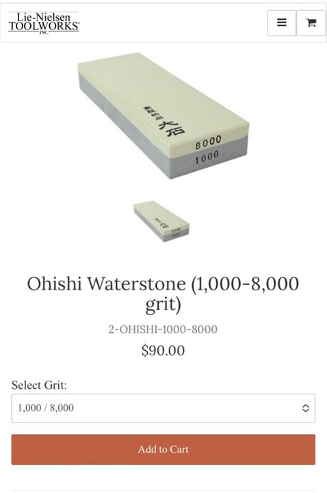 Lie Nielsen Ohishi 砥石 #1000/#8000