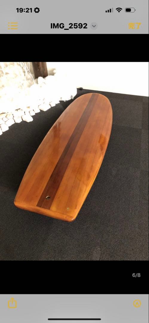 木製オーバル型サーフボード中空骨組み