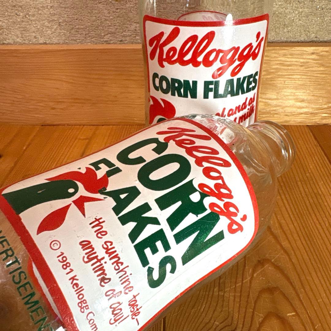 1986年　ケロッグ　ミルクボトル　アドバタイジング　瓶　コーネリアス　イギリス