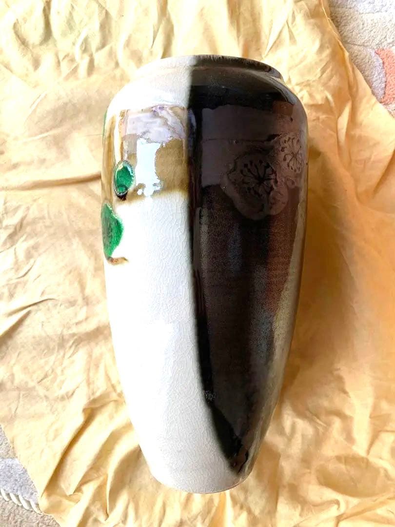 彩木梅文　花瓶　鈴木青々 作