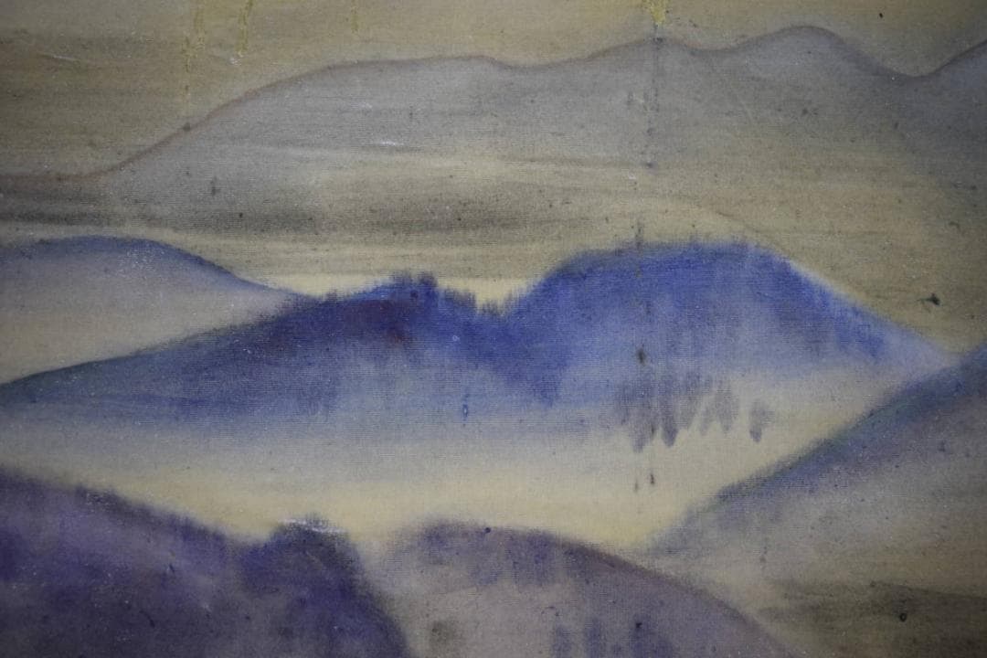 真作/司馬江漢/長崎風景図/山水図/山水風景図/大幅/布袋屋掛軸HI-322