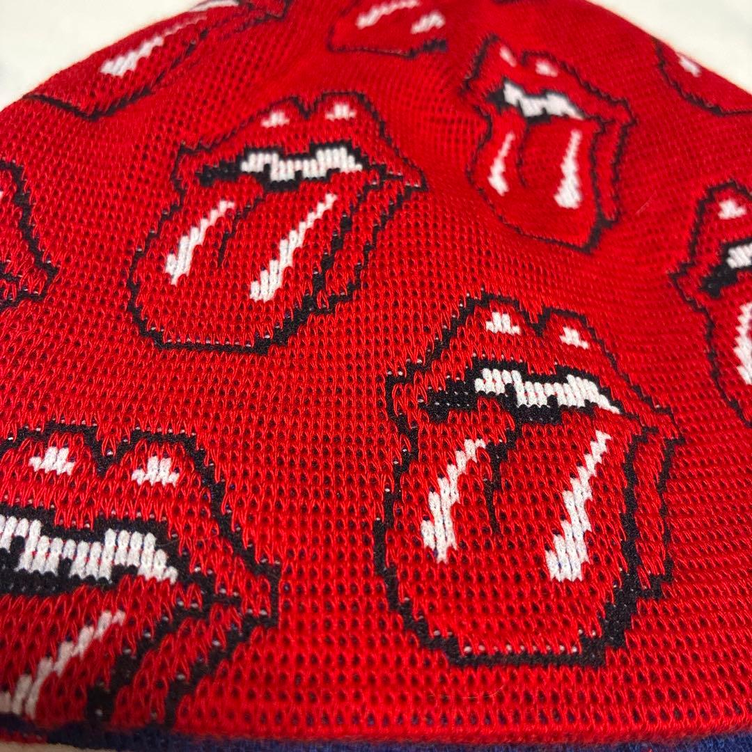 リバーシブル ニットキャップ　　　　　　ローリングストーンズCAP 帽子 赤青