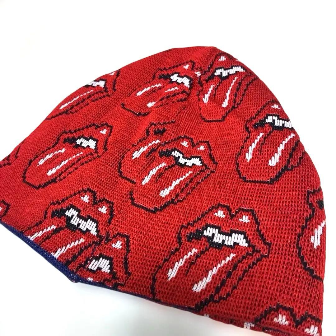 リバーシブル ニットキャップ　　　　　　ローリングストーンズCAP 帽子 赤青