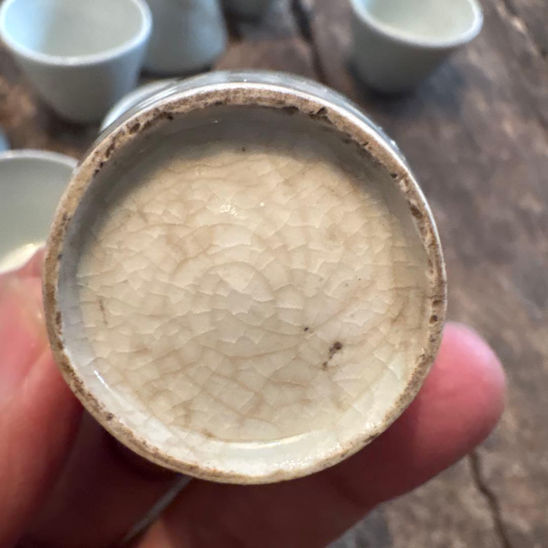 古伊万里　白磁　小猪口　10点　保存箱