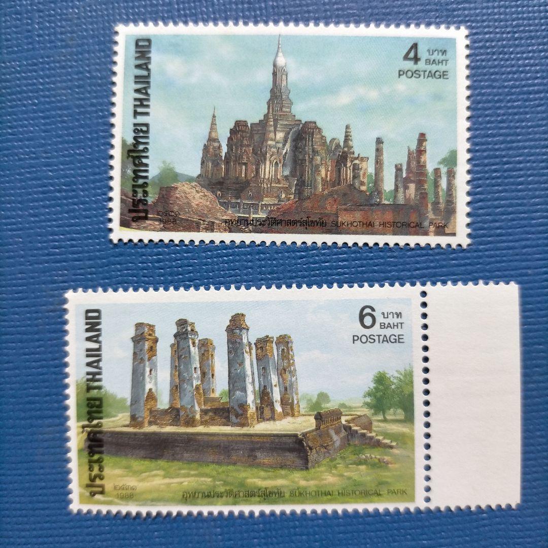 3216 外国切手 タイ 1988年スコタイ公園遺跡 4種完