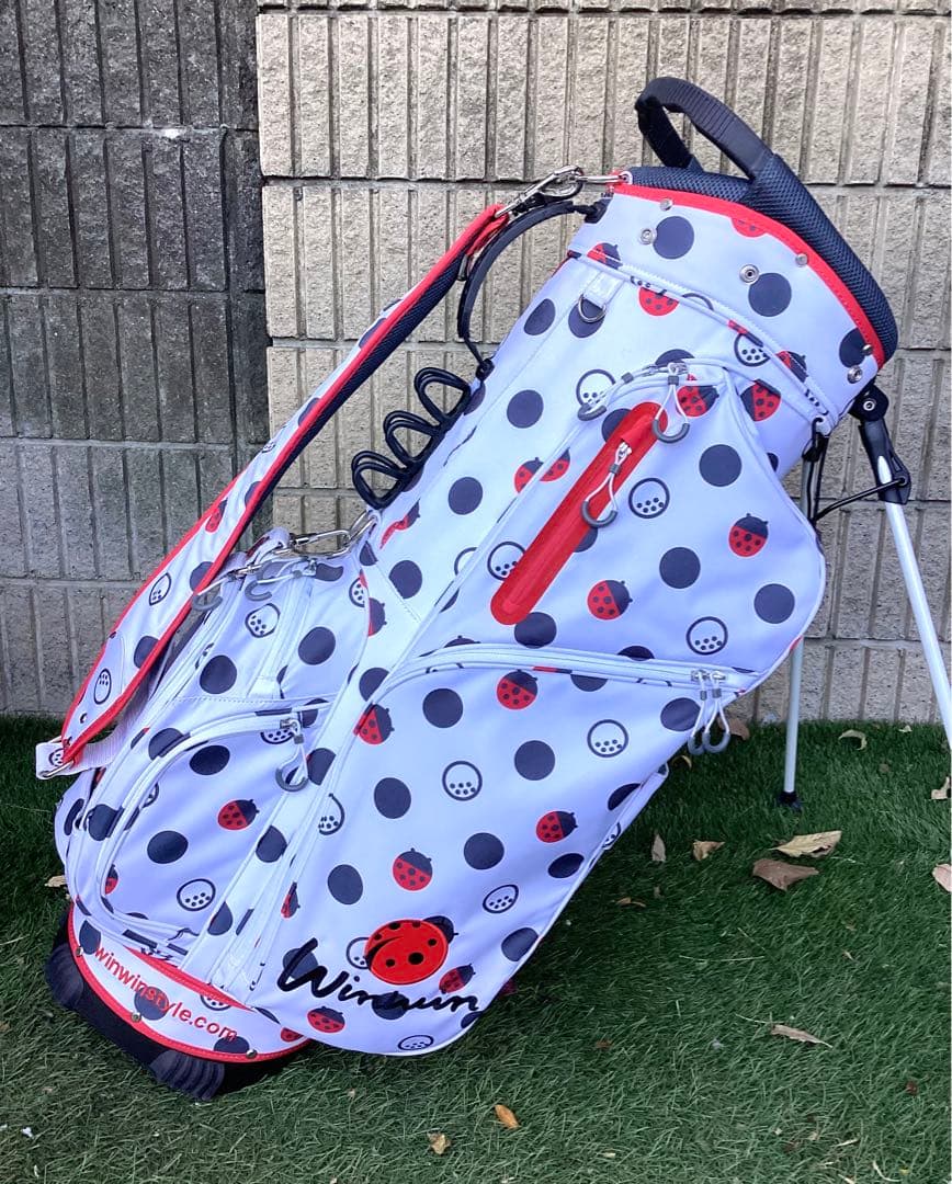 Winwin ウィンウィンスタイル水玉模様スタンドキャディバッグ
