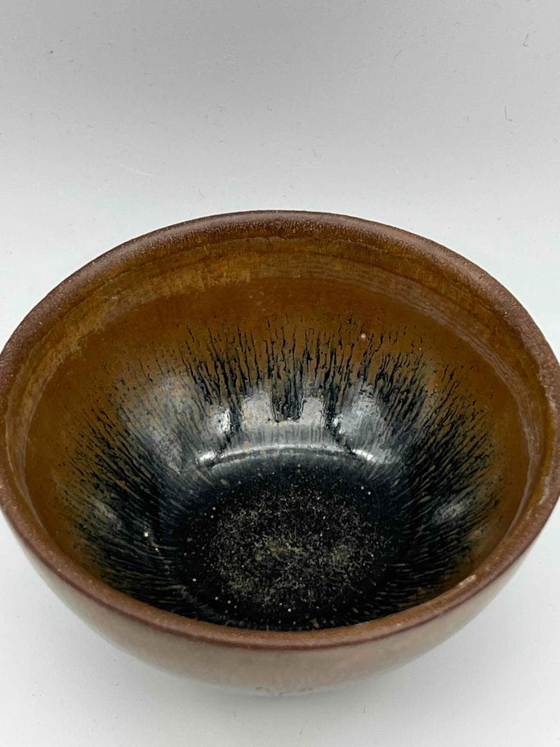南宋時代　禾目天目茶碗　建窯茶盞 【旧家蔵出し】 希少貴重 唐物(F-93)