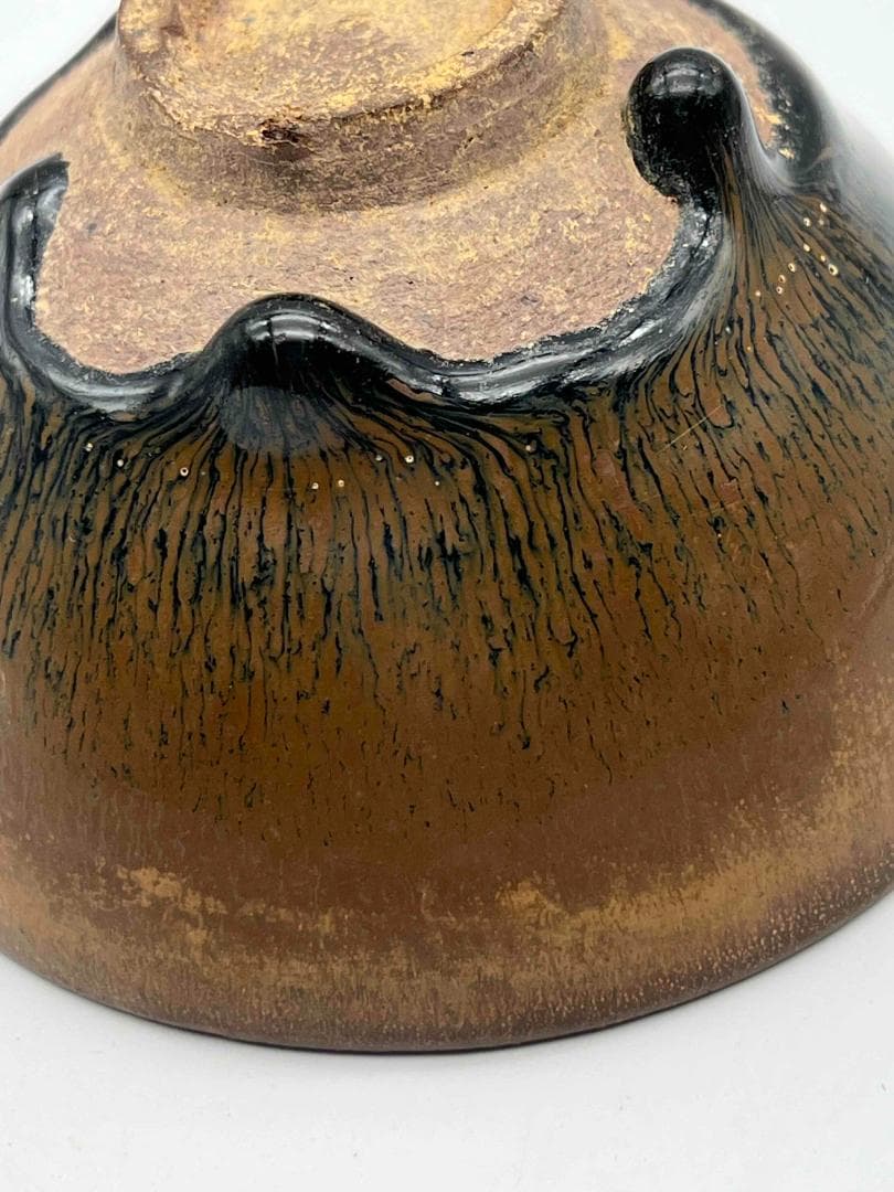 南宋時代　禾目天目茶碗　建窯茶盞 【旧家蔵出し】 希少貴重 唐物(F-93)