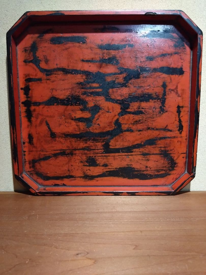 根来 隅切四方盆 室町時代 隅切折敷 矢部盆 我谷盆 木地盆