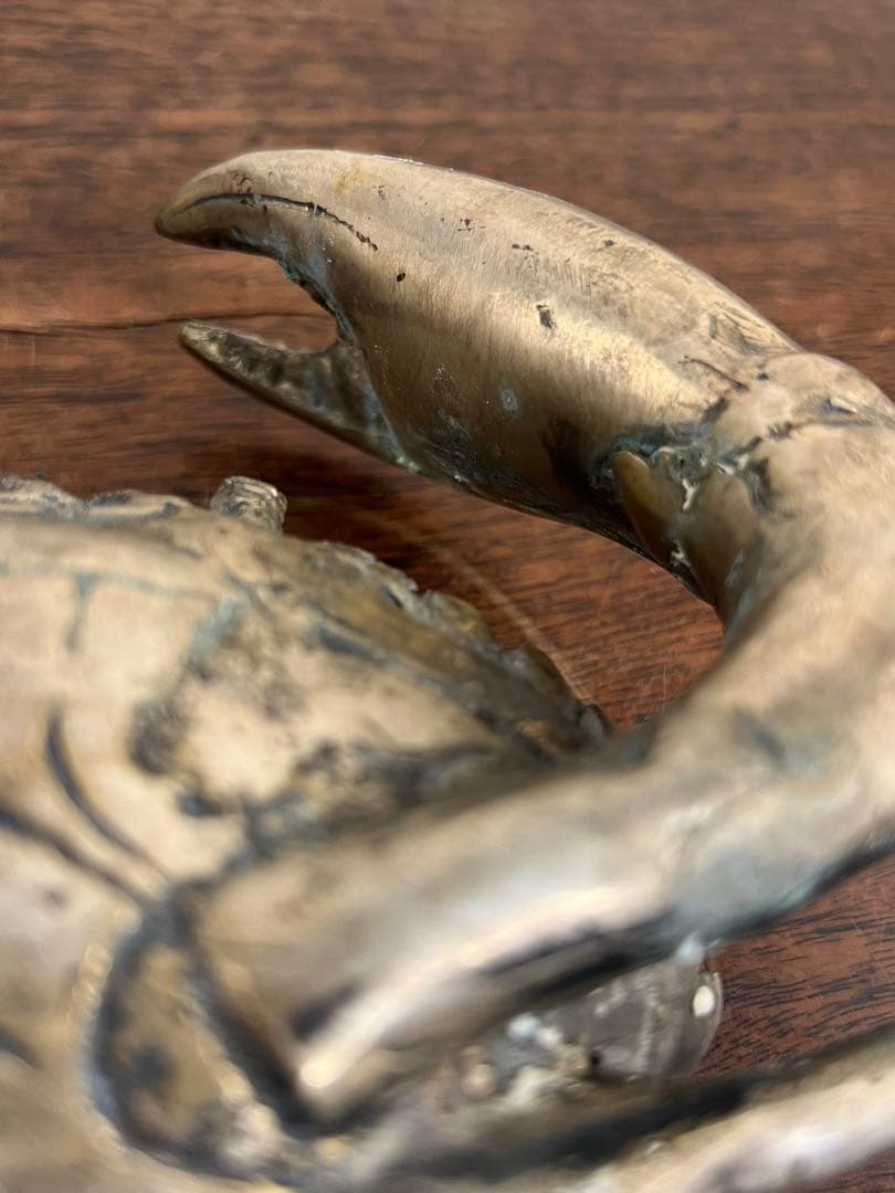 金属製カニの置物 シルバー　金属　古美術　工芸品