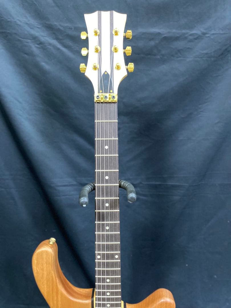 オリジナルスルーネックエレキギター　マホガニーボディ　メープル＆ローズネック