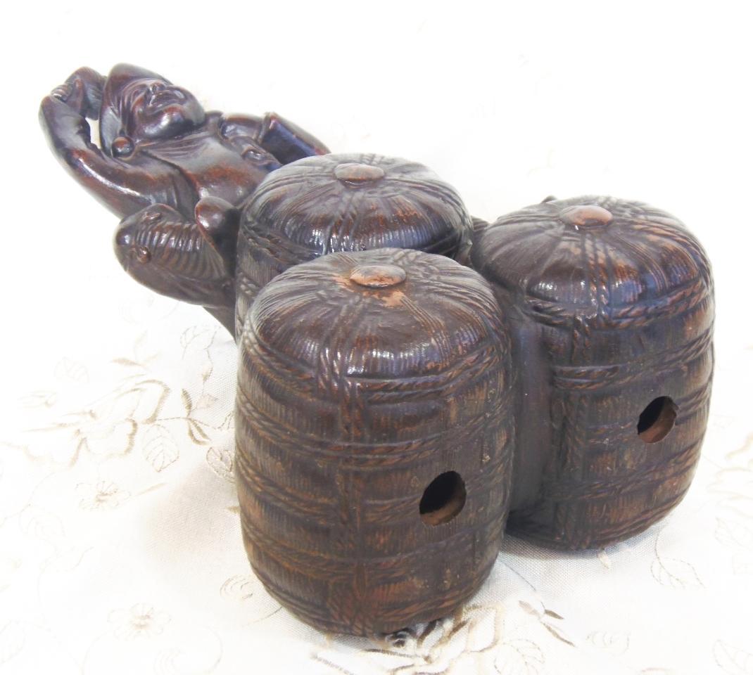 高31cm 古備前 七福神 俵大黒天 大黒様 置物 縁起物 古美術 骨董品 開運